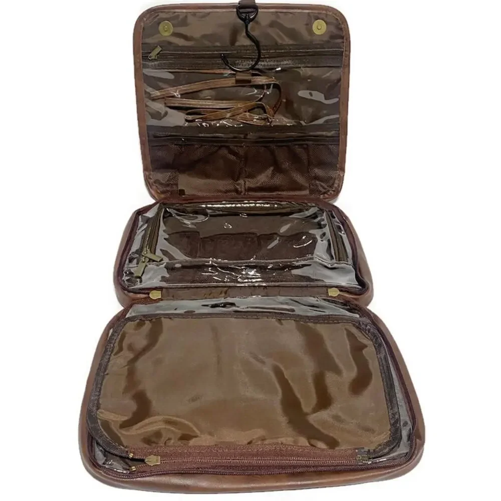H&M Brown Travel Toiletry Bag Makeup Shaving Organizer Dopp Kit Men Women